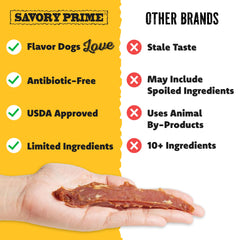 Savory Prime Duck Jerky hand-sliced pieces for even portions
