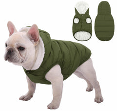 SAWMONG fleece hoodie dog coat hood keeps small dogs warm during chilly walks