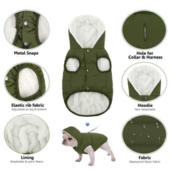 SAWMONG winter warm dog jacket offers cozy insulation for cold-weather outings