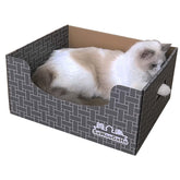 SAWOOGAHO extra-large cat scratch box assembly shows quick setup for homes