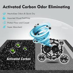 SCLOSE charcoal pee pad odor-control surface reduces odors indoors.