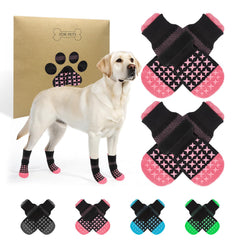 SCENEREAL anti-slip dog socks with double-sided grip for firm hardwood floor traction