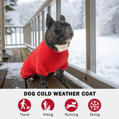 SCENEREAL christmas-red dog coat with back zip for easy on/off.
