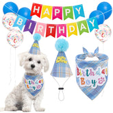 SCENEREAL dog birthday bandana blue plaid for stylish paw-ty accessory