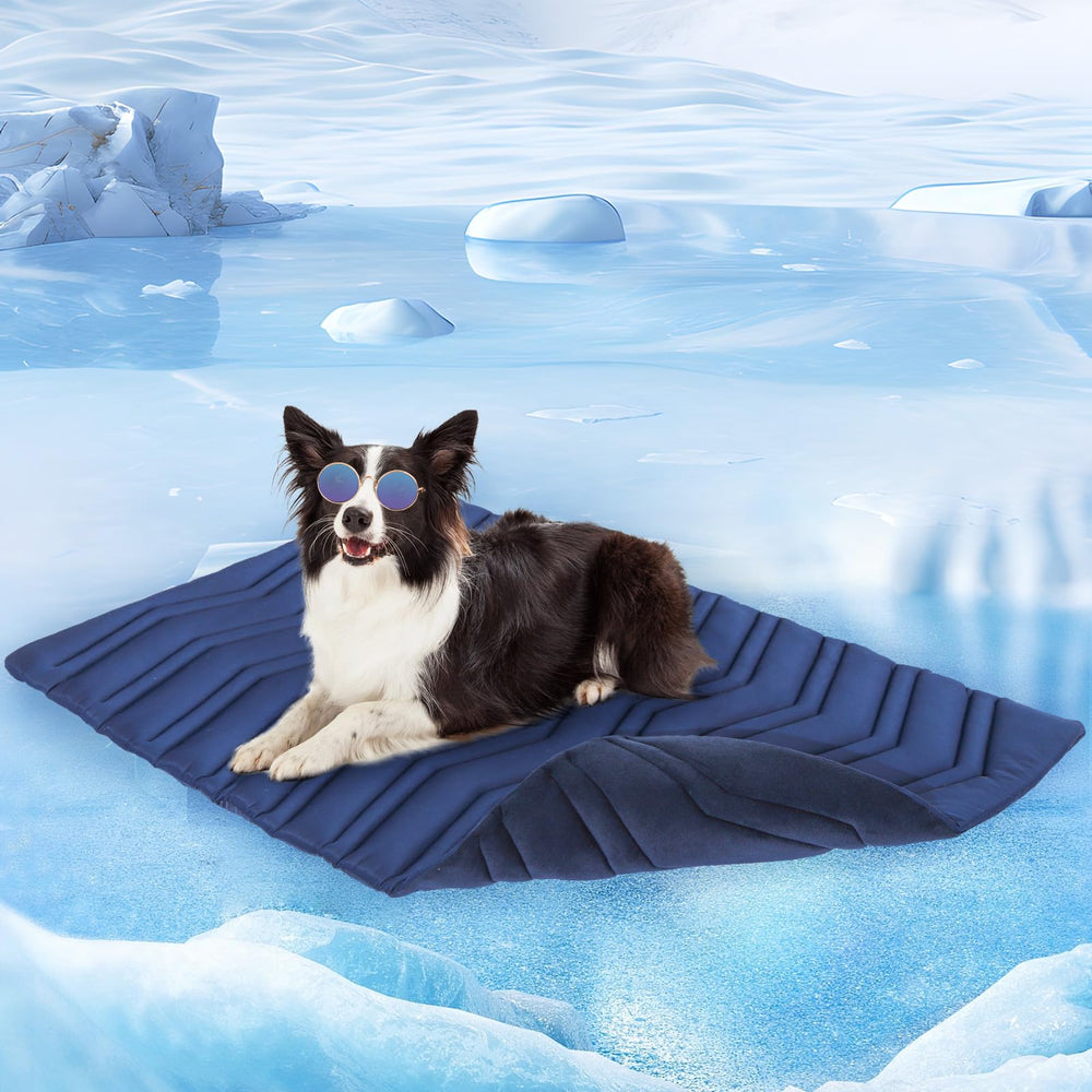 SCENEREAL dog cooling mat 48x28 front view for large dogs—cooling comfort.