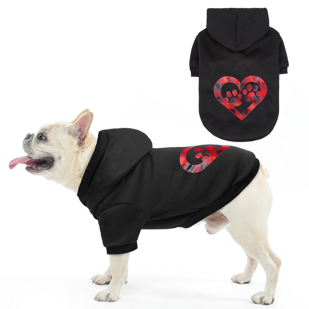 SCENEREAL dog hoodie closeup shows soft fleece warmth for chilly autumn walks.