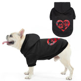 SCENEREAL dog hoodie closeup shows soft fleece warmth for chilly autumn walks.