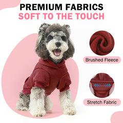 SCENEREAL dog hoodie back view highlights snug cuffs for warmth