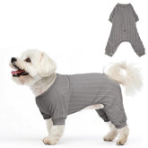 SCENEREAL dog pajamas in soft knit grey, front view for cozy year-round wear.