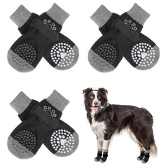 SCENEREAL dog socks 6-pack with paw pattern for paw protection on hot or cold pavement