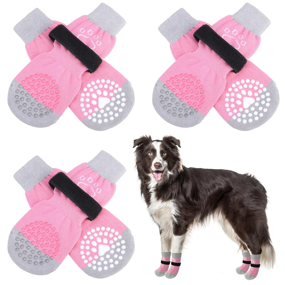 SCENEREAL dog socks anti-slip pack6 in hand, convenient paw protection on the go.