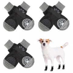 SCENEREAL dog socks-pack-6 shows secure fit for protected paws during daily walks