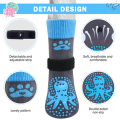 SCENEREAL dog socks packaging shows 3 pairs for replacement and cleaning.