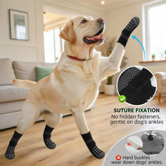 SCENEREAL senior-dog socks demonstrate stability with a soft closure for secure fit.