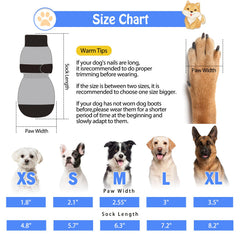 SCENEREAL size guide helps pick the right paw sock.