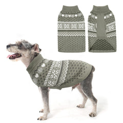 SCENEREAL dog sweater grey closeup highlights cozy knit warmth for small dogs.