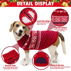 SCENEREAL dog sweater hearts and snowflakes pattern adds festive charm.