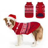 SCENEREAL dog sweater knit pattern with hearts and snowflakes for festive warmth.