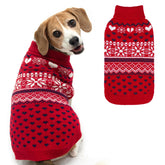 SCENEREAL dog sweater red argyle knit offers cozy winter warmth.