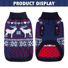 SCENEREAL dog sweater white design with three colors, versatile for holidays
