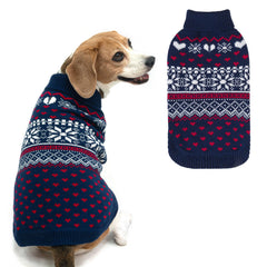 SCENEREAL dog sweater back-length-16 shows snug warmth for medium dogs.