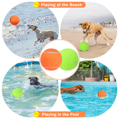 SCENEREAL dog tennis ball with thick felt surface gentle on teeth during interactive games