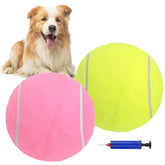 SCENEREAL giant tennis ball for dogs front view showing active play benefits