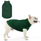 SCENEREAL knitted dog sweater back-length view for cozy warmth
