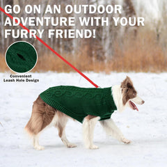 SCENEREAL knitted dog sweater ribbed cuffs support movement