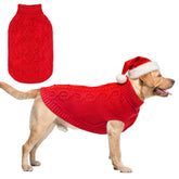 SCENEREAL knitted dog sweater red back view shows warm coverage