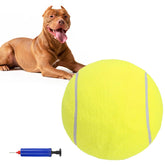 SCENEREAL large tennis ball dog yellow front view for fetch-ready outdoor play.