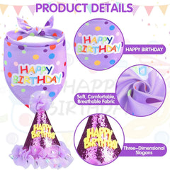 SCENEREAL purple dog birthday suit coordinates with dot patterns for princess vibe
