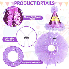 SCENEREAL purple dress set for dogs with gentle fabric enhances princess-style party photos.
