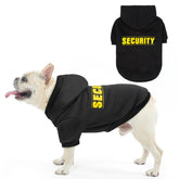 SCENEREAL security hoodie dog front view provides warm outdoor comfort on chilly walks.