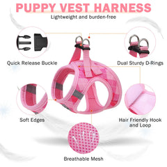 SCENEREAL small dog collar pink plaid with bell improves alertness and safety during walks