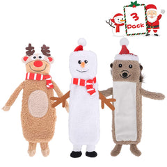 SCENEREAL Stuffless Christmas elk squeaky toy for small dogs boosts interactive play.