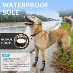 SCENEREAL waterproof dog boots keeping paws dry in rain and mud