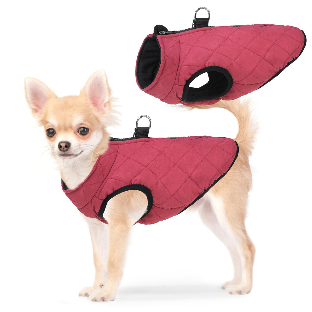 SCENEREAL winter dog vest back zipper close-up for snag-free dressing