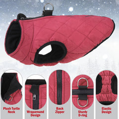SCENEREAL winter dog vest zipper detail highlights smooth, snag-free dressing.