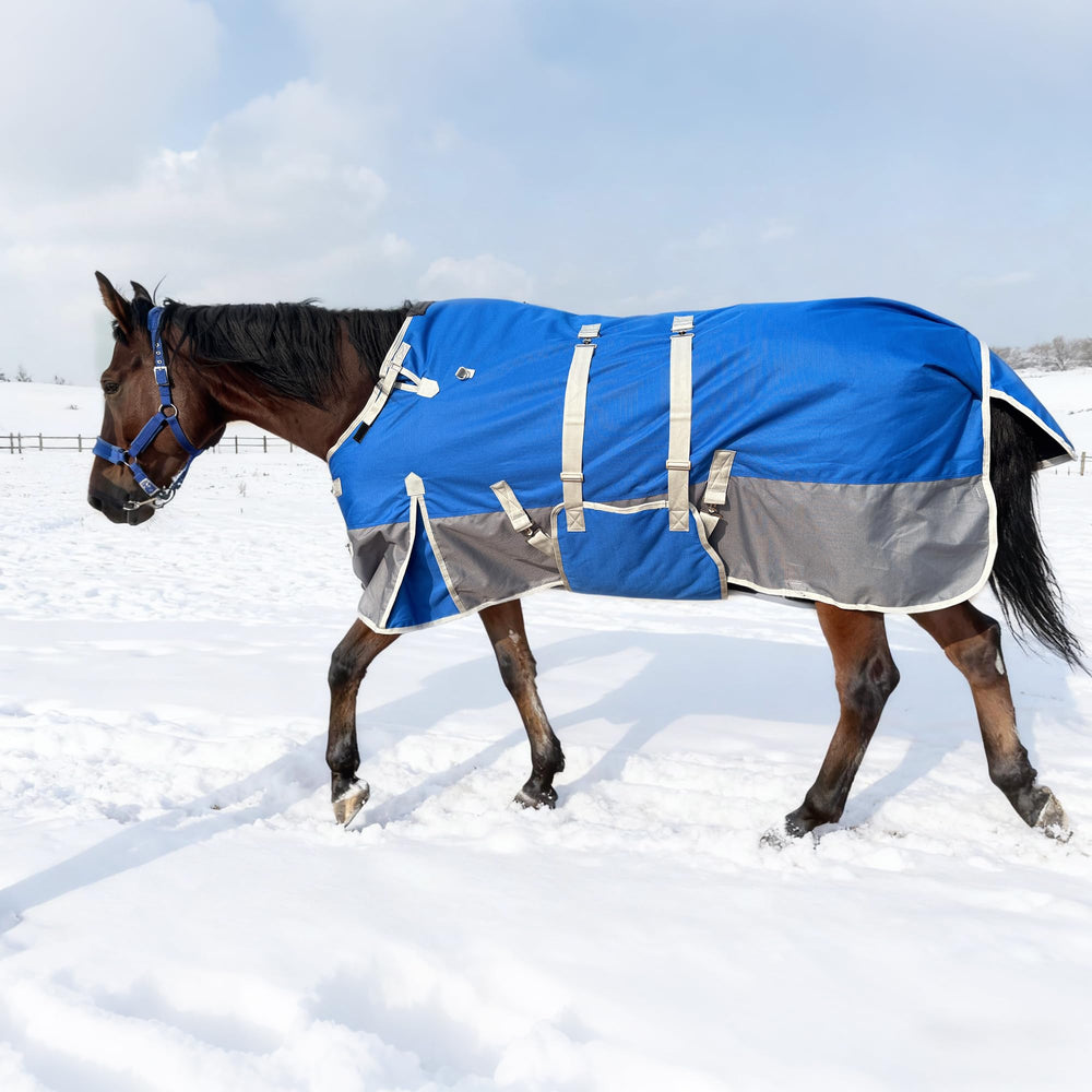 SCGFPOE winter blanket belly band front view offers full coverage for rain and snow protection.