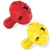 Schitec dog chew toy top view highlights treat-dispensing feature for engaging rewards.