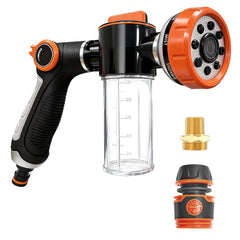 SCHITEC dog wash hose attachment with foam dispenser for mess-free baths.
