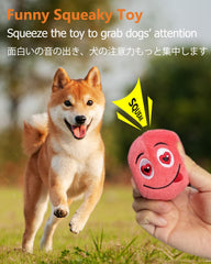SCHITEC squeaky ball side view highlights soft plush texture safe for teething.