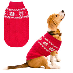 SCIROKKO warm winter dog sweater front view shows cozy knit and fit for cold walks