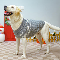 SCIROKKO Warm Winter Dog Sweater grey back view with classic knit