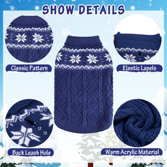 SCIROKKO Warm Winter Dog Sweater lapel detail adds neck warmth and style