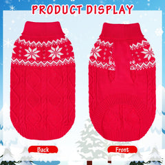 SCIROKKO warm winter dog sweater size chart with measurements for all sizes