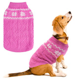 SCIROKKO warm winter pink dog sweater front view showing cozy knit warmth for cold walks
