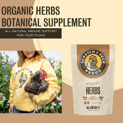 Scratch and Peck Dried Herbs Supplement digestive health aid improves nutrient absorption.