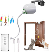 Scsuupoee interactive door toy with fluttering feathers for indoor fun.